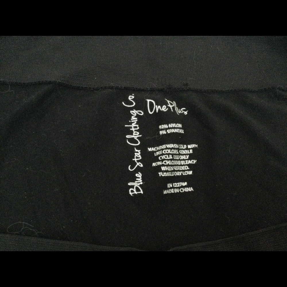 Black stretch nylon full length leggings